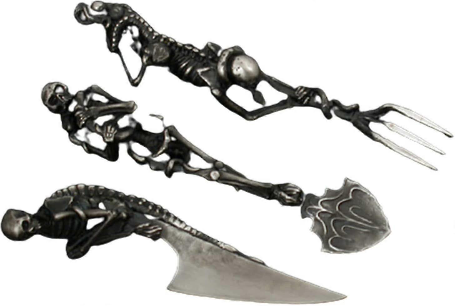 Skeletal Cutlery Sets, Tableware Eating Utensils Include Knife/fork/spoon, Tableware For Halloween Home Restaurant Party, Halloween Decoration Props (