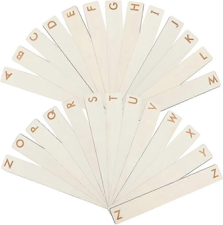 26Pcs Vinyl Record Dividers A-Z Alphabet Wood CD Dividers Alphabet LP Separator for Album CD DVD Media Book Alignment Bookshelf Organization 14x2inch