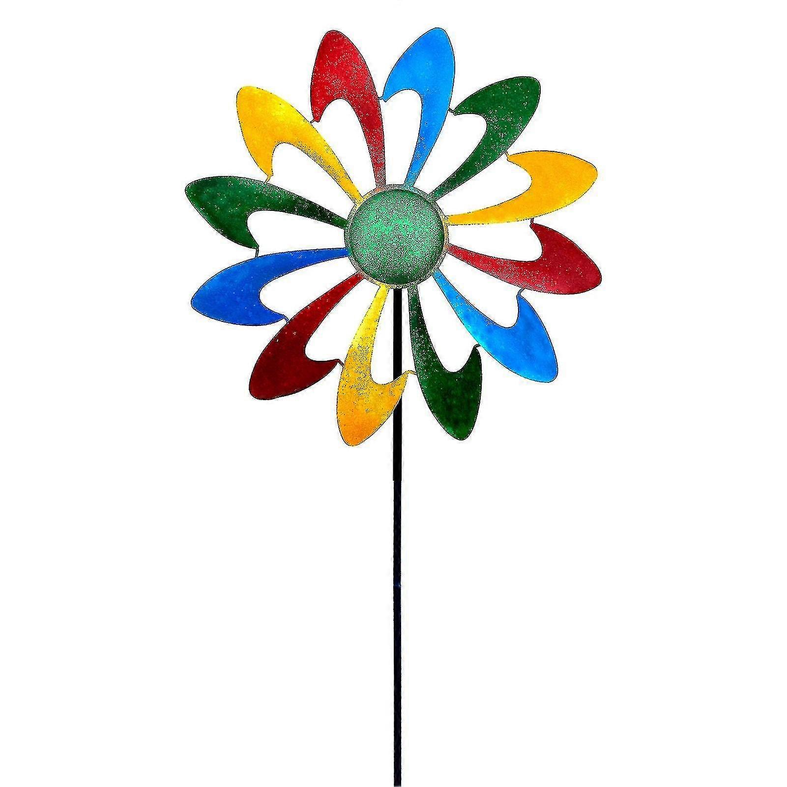 庭の芝生の造園ギフトクラフト風車ヤードパティオ風スピナーコロフルグラウンドステークホームインテリアのためのアイアンアート