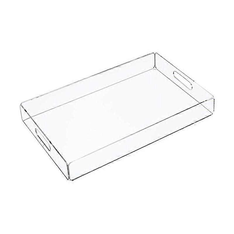 Clear Acrylic Spill Proof Coffee Table Breakfast Tea Serve Food Tray with Handle KAESI