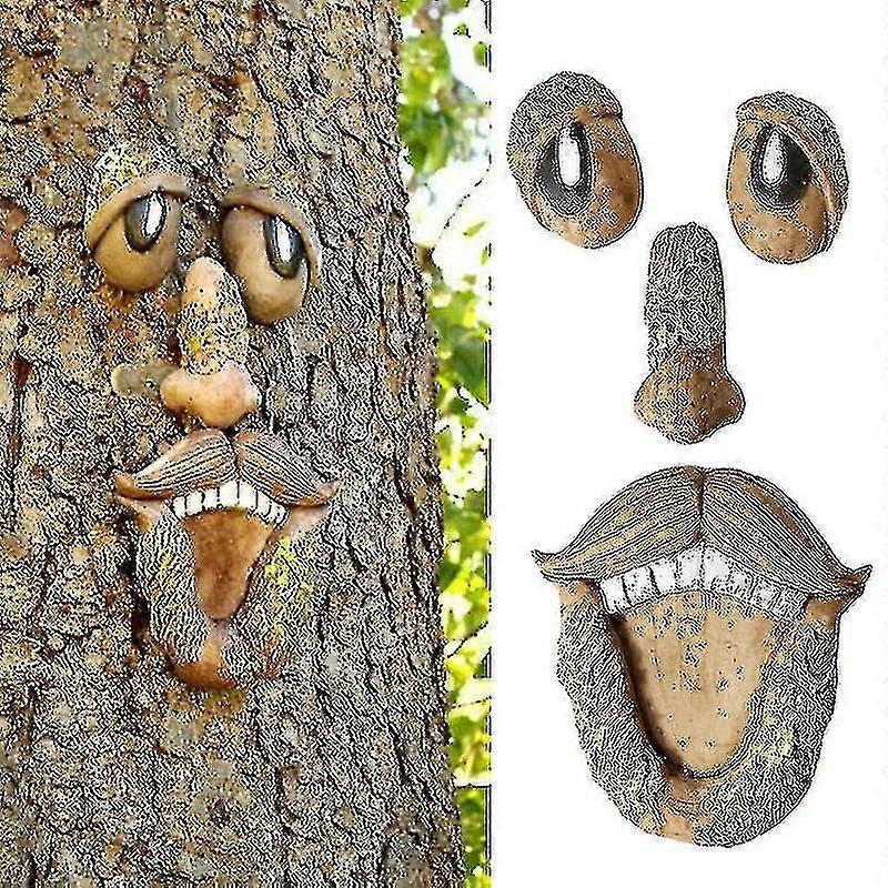 Tree Face Decoration Old Man Face Grimace Garden Courtyard Art Decoration Easter Creative Props