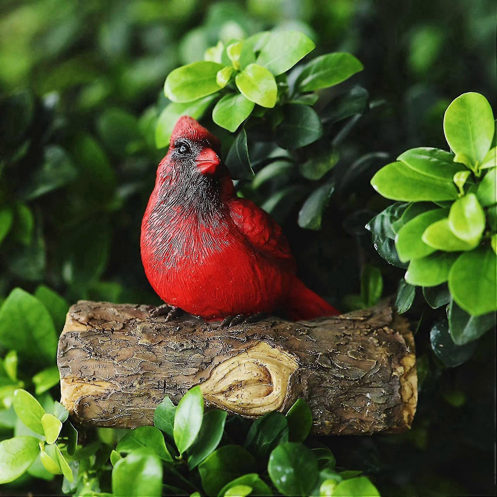Resin Bird Decoration Garden Courtyard Simulation Red Bird Decoration