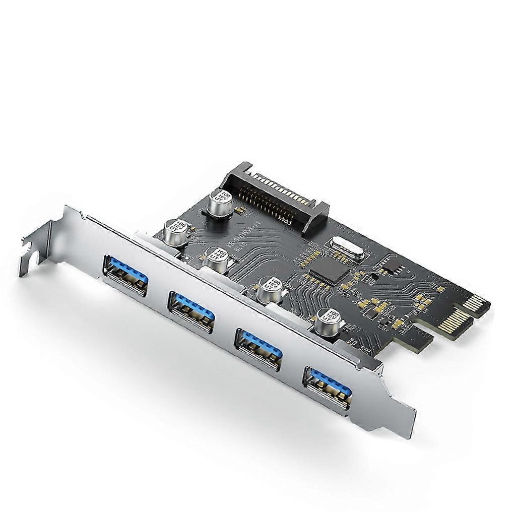 PCIe USB 3.0 Hub Adapter 5Gbps Riser Extender with 15Pin Adapter For Desktop