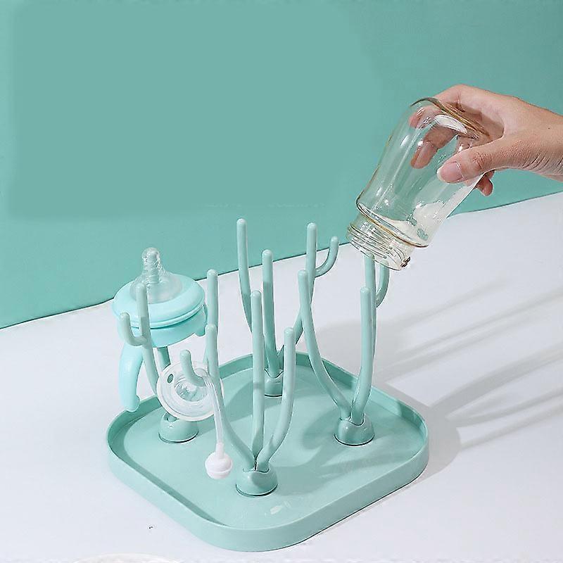 Baby bottle drying rack with tray, Large