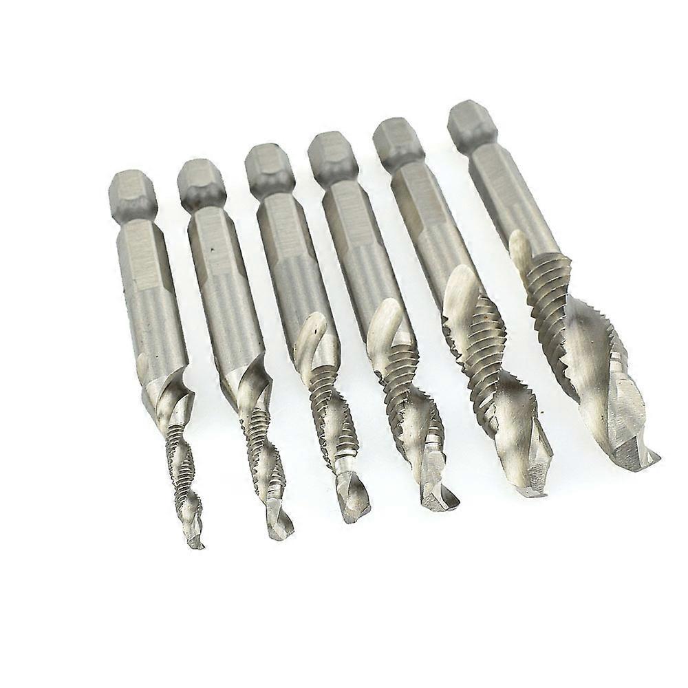 Drill Chuck Hex Tap Hex Shank Drill Bits Hex Head Screw Machine Tapping Tools Hss Taps Hss Hex Taps M3-m10 Twist Flute Taps 6 Pieces