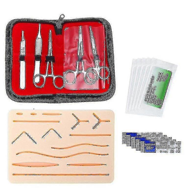 Surgical Skin Suture Simulated Training Kit Needle Scissors Tool Operate Suture Practice Dental Teaching Model