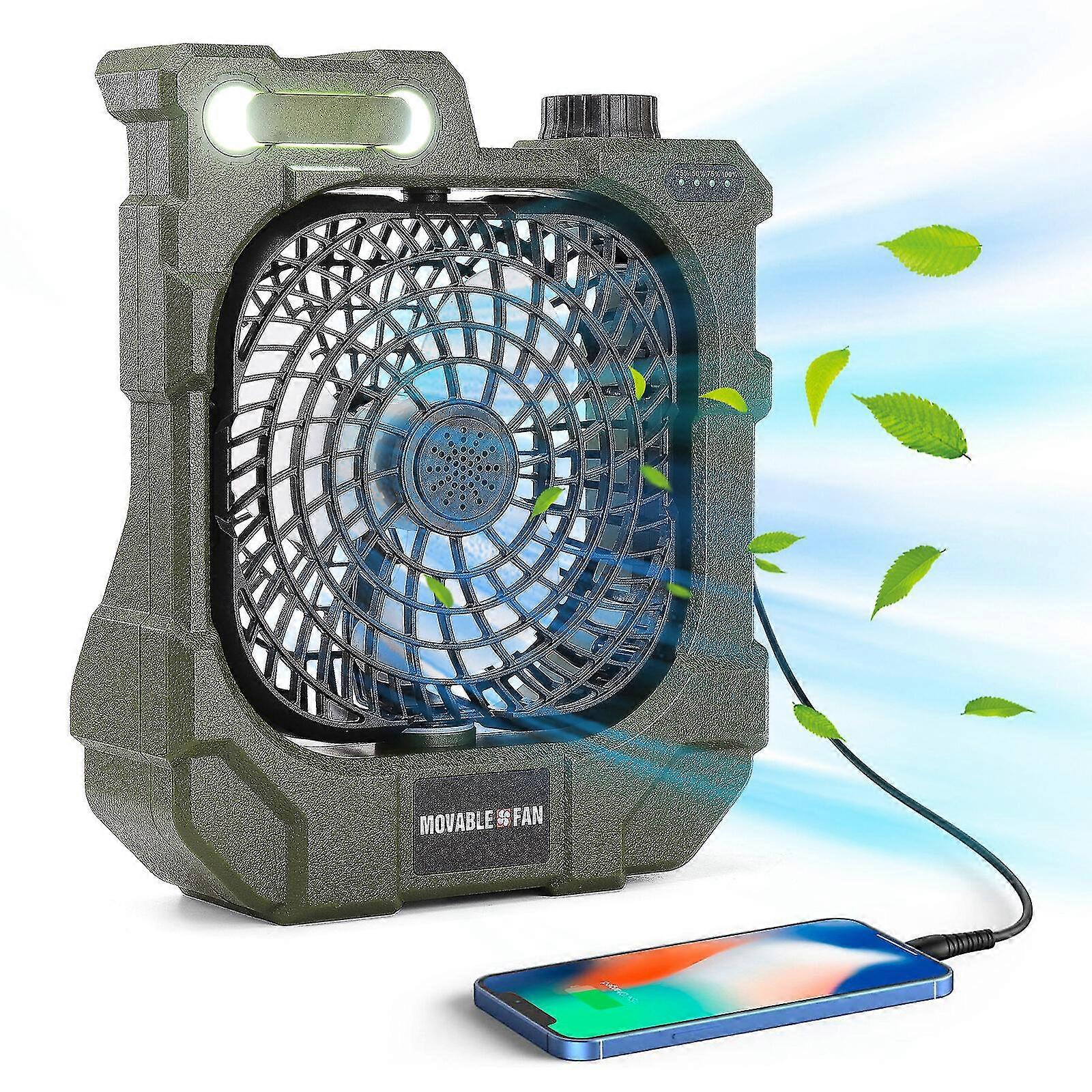 Outdoor Camping Fan Creative Durable With Led Light