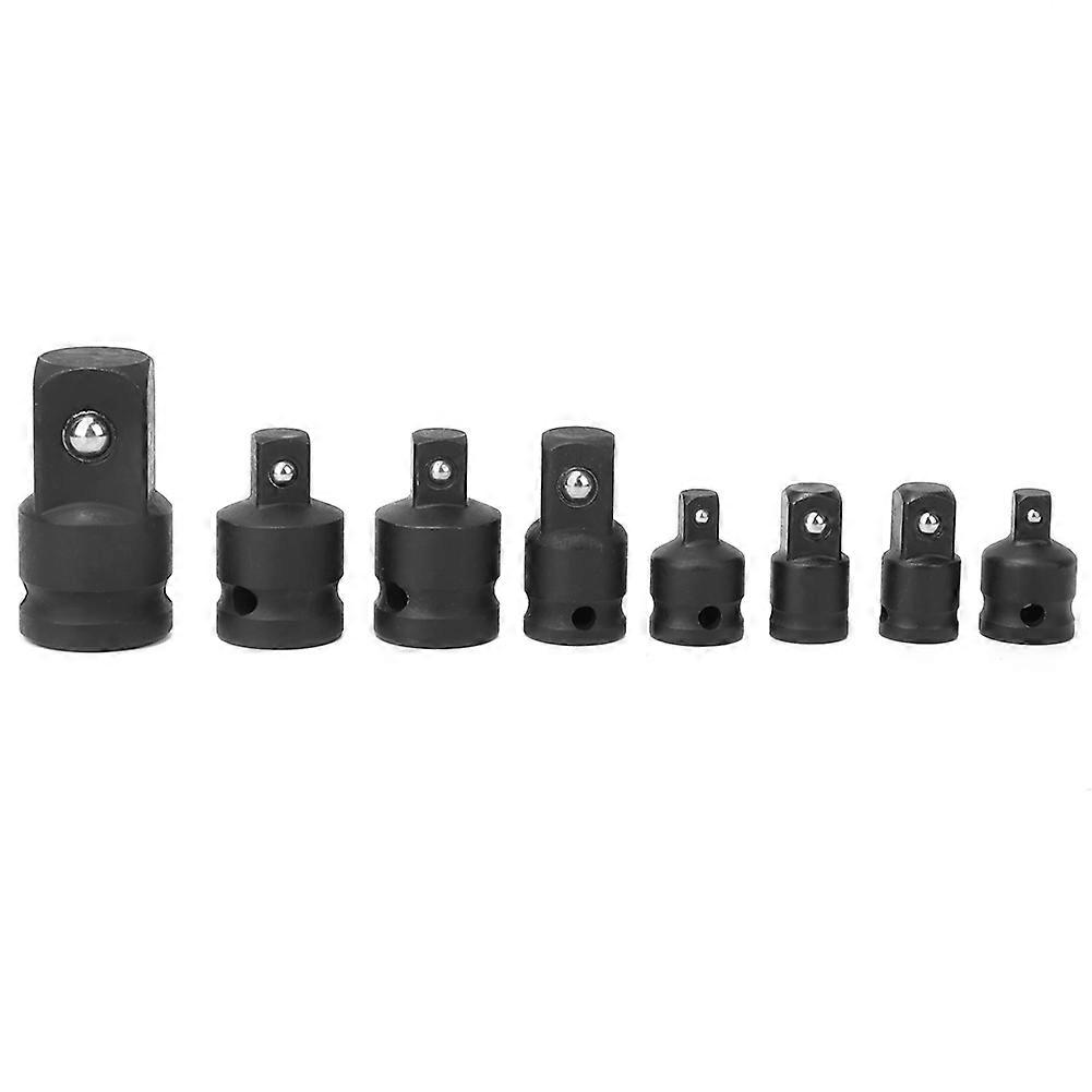 8pcs Black Socket Adapter Reducer CRV Impact Wrench Converter Set