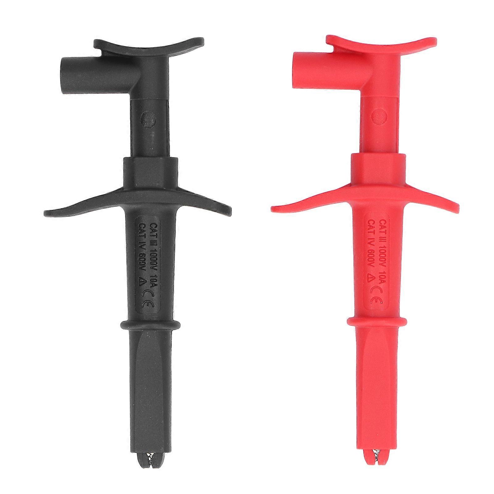 1 Pair Test Hook Clip Crocodile Clamp Red Black Accessory Set Kit for Electronic Testing