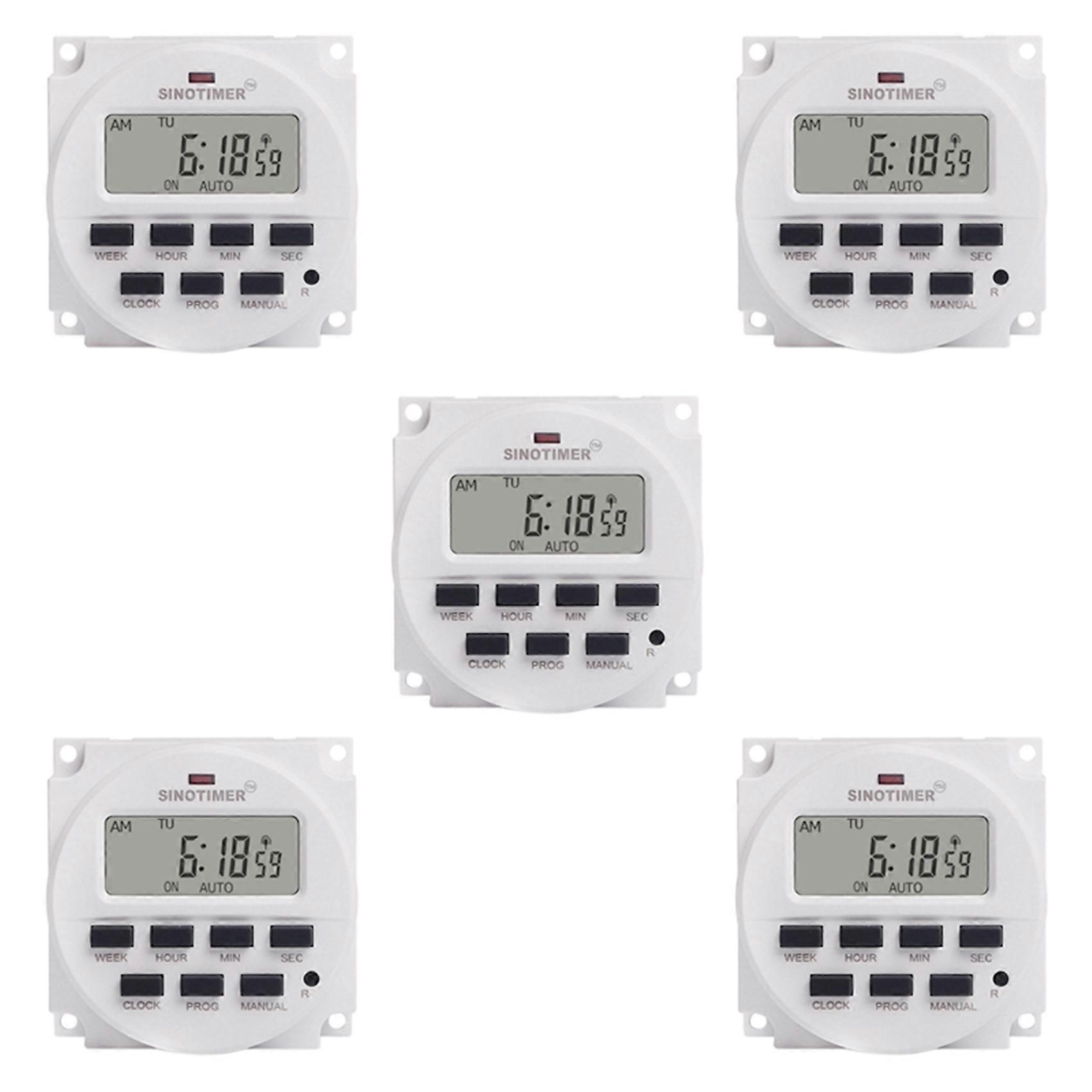 5X SINOTIMER TM618SH-1 1Second Weekly Programmable Digital Timer Automatically Turn on Off Microcom