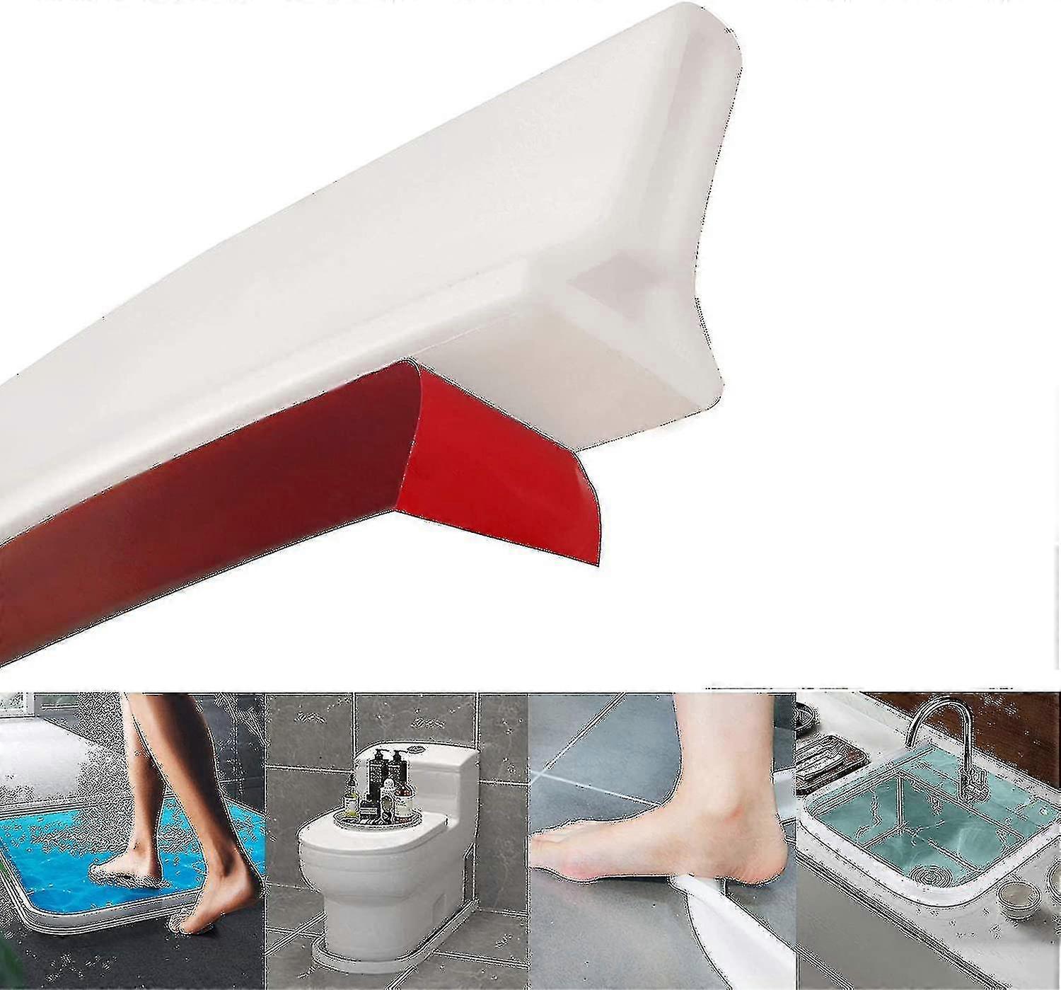 Collapsible Shower Barrier And Water Dam Retention System And Keeps Water Inside The Threshold--