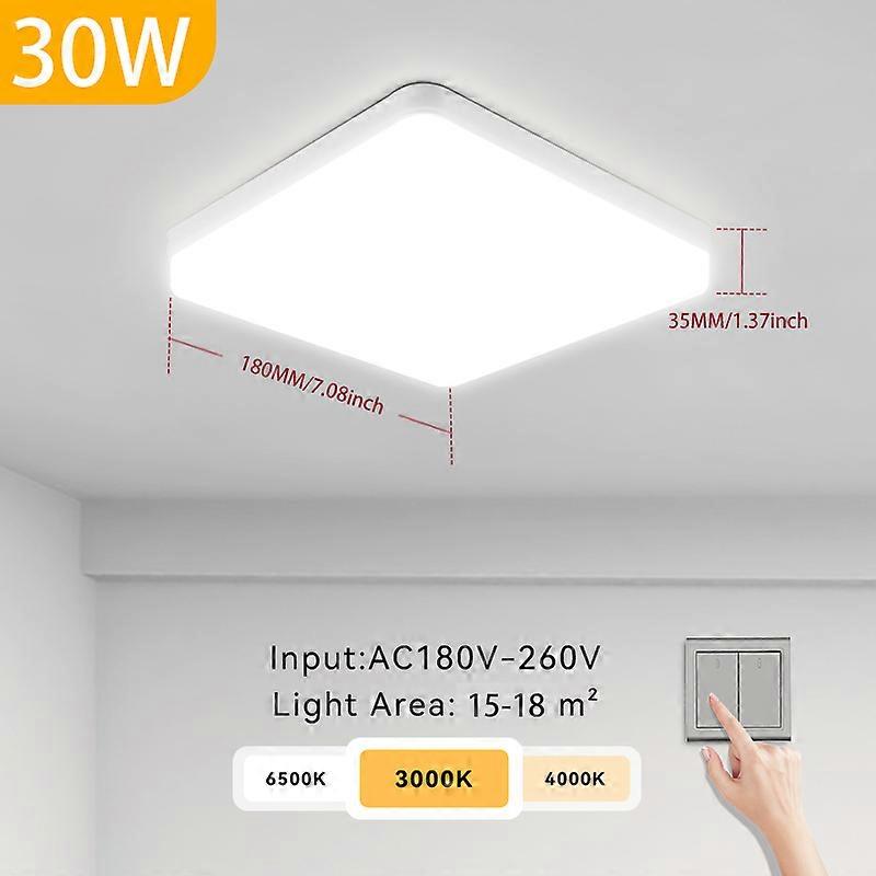 Modern Tavan Işık Kare Tavan Lambası 20/30/40 / 50W LED Işık 110V-220V Ev Paneli Tavan Lambası Mutfak Oturma Odası Aydınlatması
