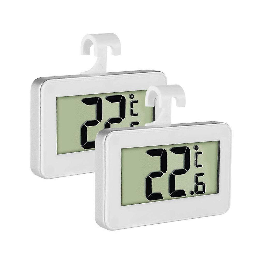 Zezhou Refrigerator Thermometer [2 Pack] - Wireless Digital Fridge/Freezer Monitor, -4°F To 140°F, Large LCD, Magnetic & Hook