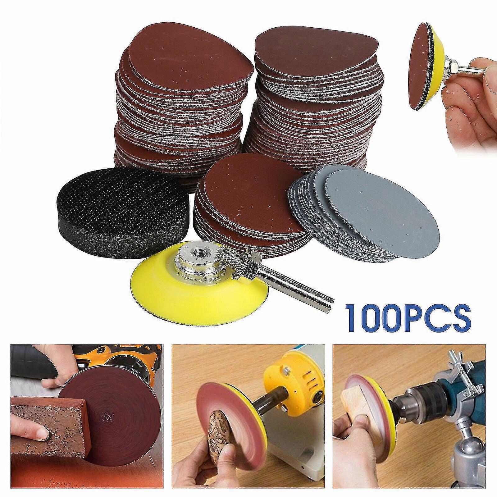 Sanding Disc Sand Paper Hook Loop Backer Pad Drill Adapter