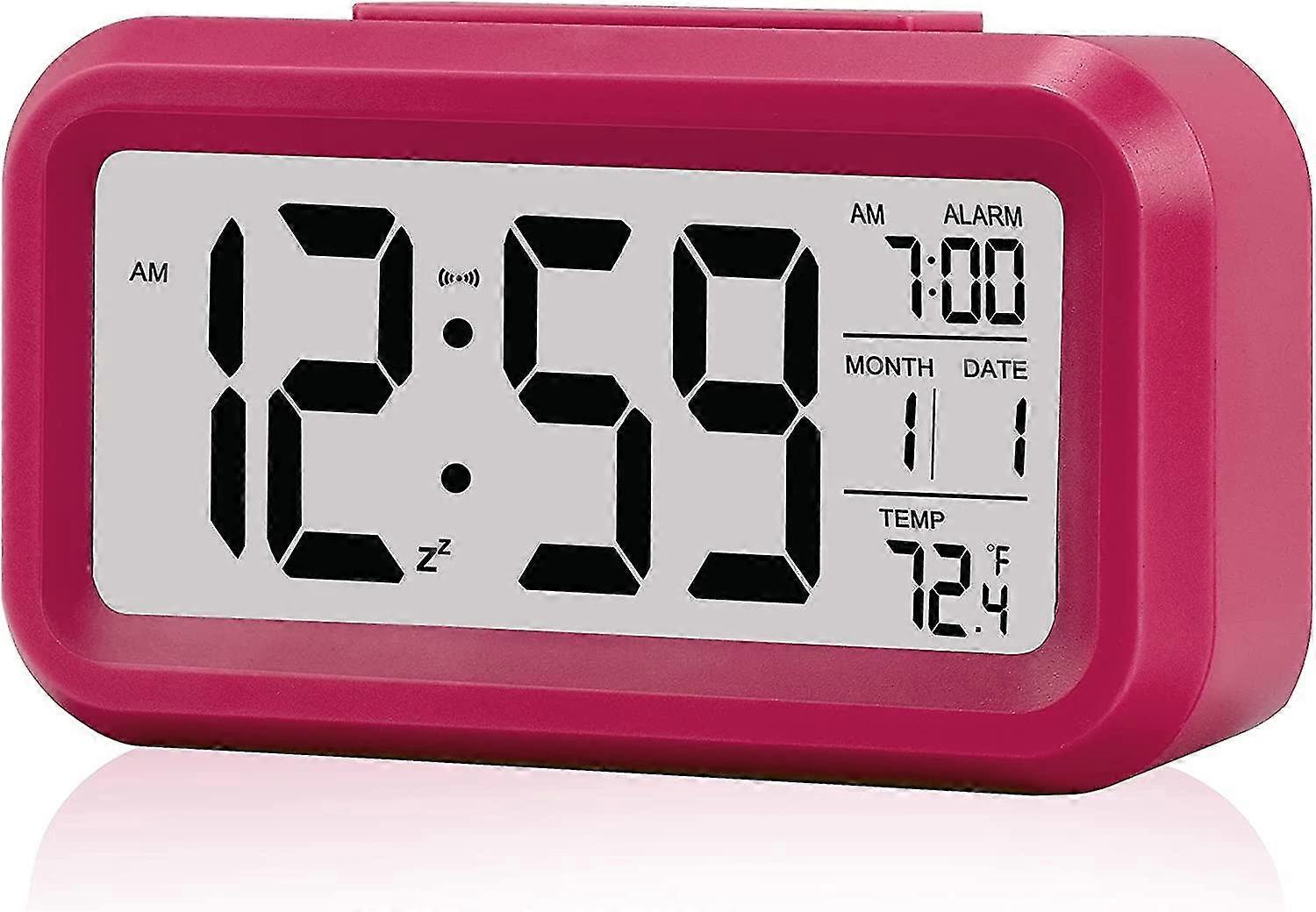 Alarm Clock,small Digital Alarm Clock,5.1" Lcd Display With Snooze Date Calendar,temperature Alarm Display,bedside Easy To Install (red)