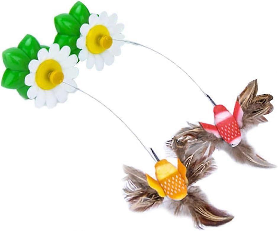 Kitten Toy Pets Toys 2PCS Electric Teaser Toys Funny Exercise Electric Flutter Rotating Kitten Toys Cat Teaser With Hummingbird Replacement Kitten Toy