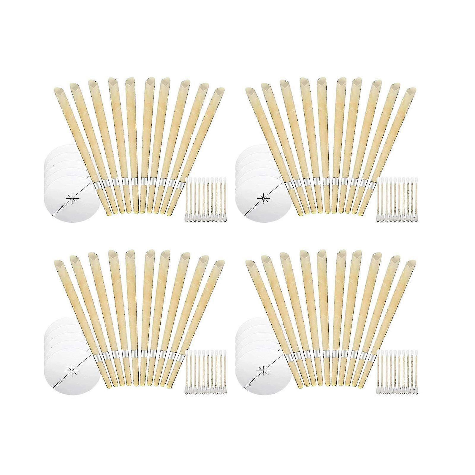 Pacote com 40 Velas de Cera de Abelha, 9 Polegadas Velas de Cera de Ouvido Natural compatíveis com Remoção de Cera de Ovoscopia de Orelha, Velas de Ova de Orelha compatíveis com