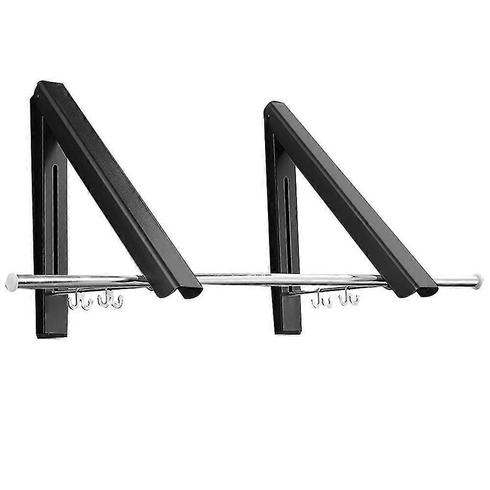 2/3 Rod Retractable Clothes Racks - Wall Mounted Folding Clothes