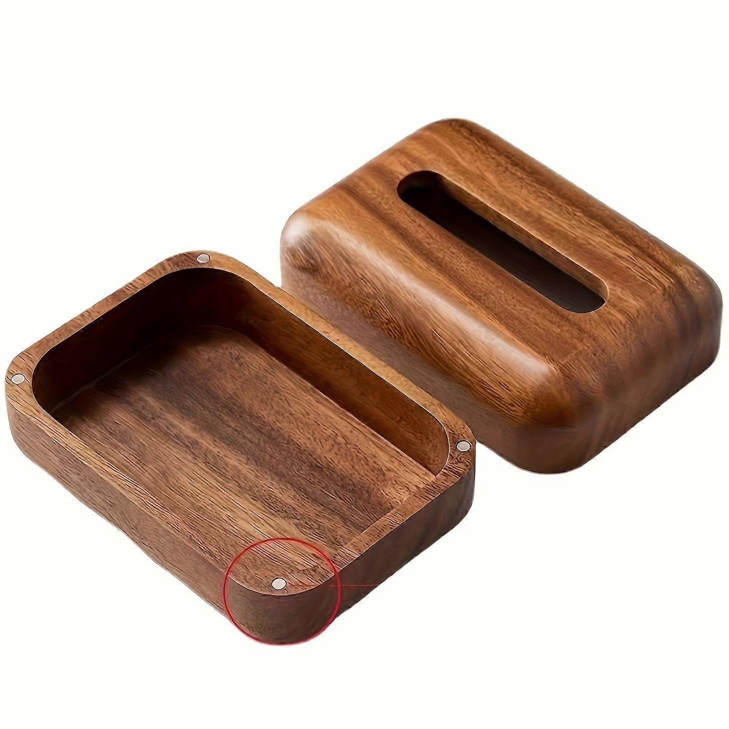 صندوق مناديل خشبي فاخر من خشب الجوز - حاوية تخزين سطح مكتب راقية للمطاعم والفنادق والثلج - مصنوع يدويا من الخشب الفاخر مع الأناقة