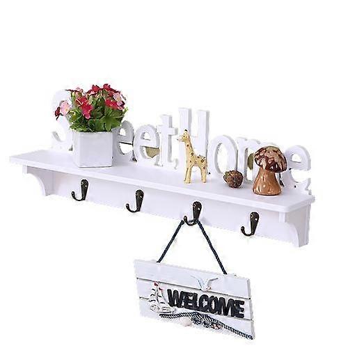 Wall Mount Key and Letter Holder, Key Holder with 4 Dual Key Hooks