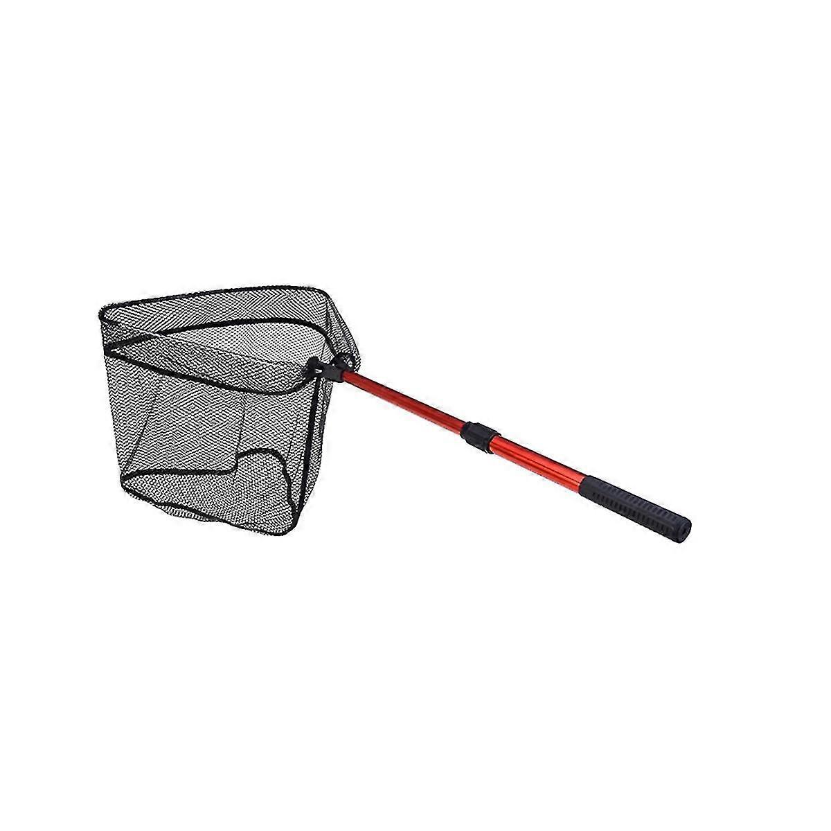 Red Triangle Folding Copy Net 2-section Telescopic Portable Lure Fly Fishing Hand Copy Net Fishing Tool