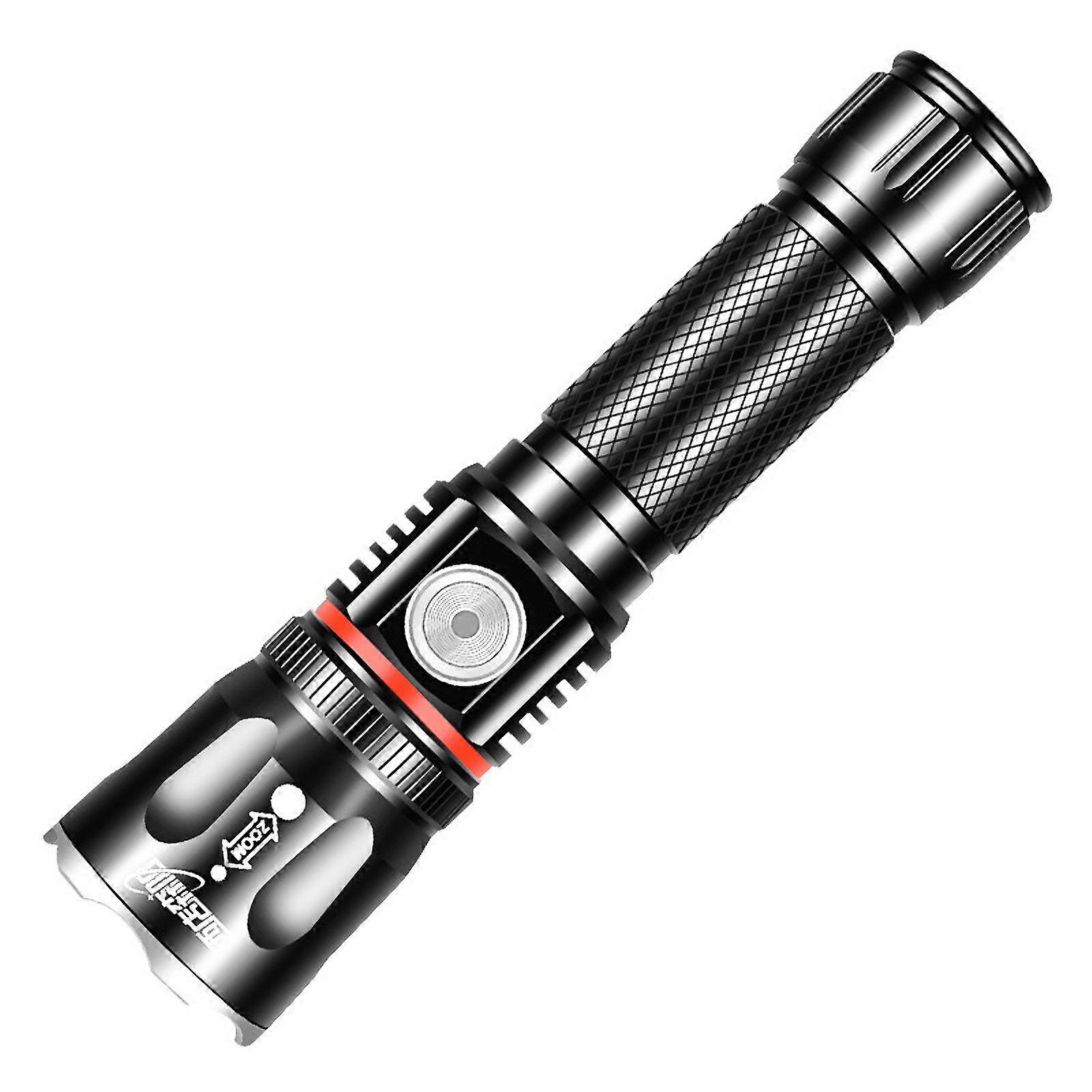 Black Multi-function Strong Light Flashlight Zoom Display Magnet Super Bright Rechargeable COB Repair Work Light