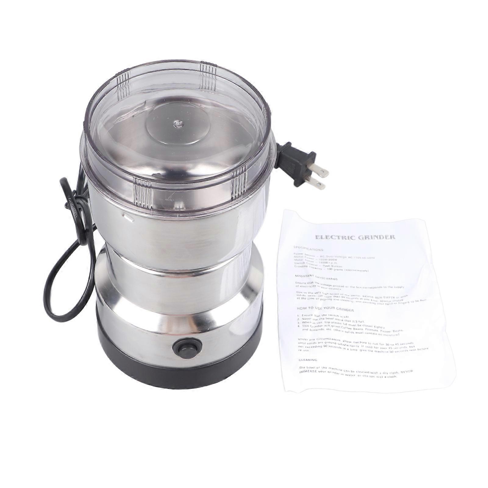 Small Electric Grinder Efficient Grinding Silver Multifunction Portable Coffee Bean Milling Grinder for Daily Use Home