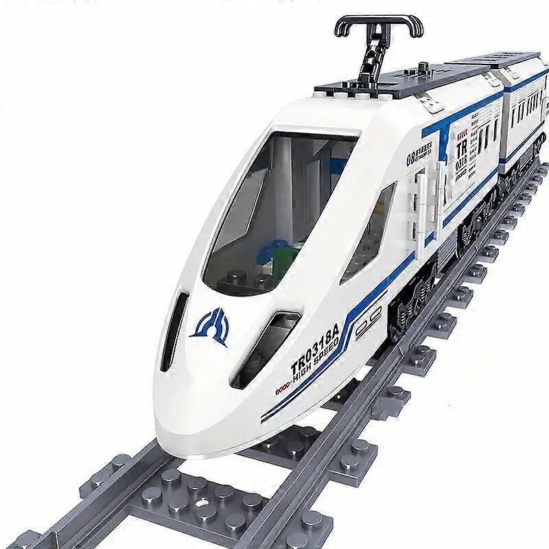 Toys 513pcs MOC trains à grande vitesse dans le train Série de voies dassemblage Modèle de bloc de c