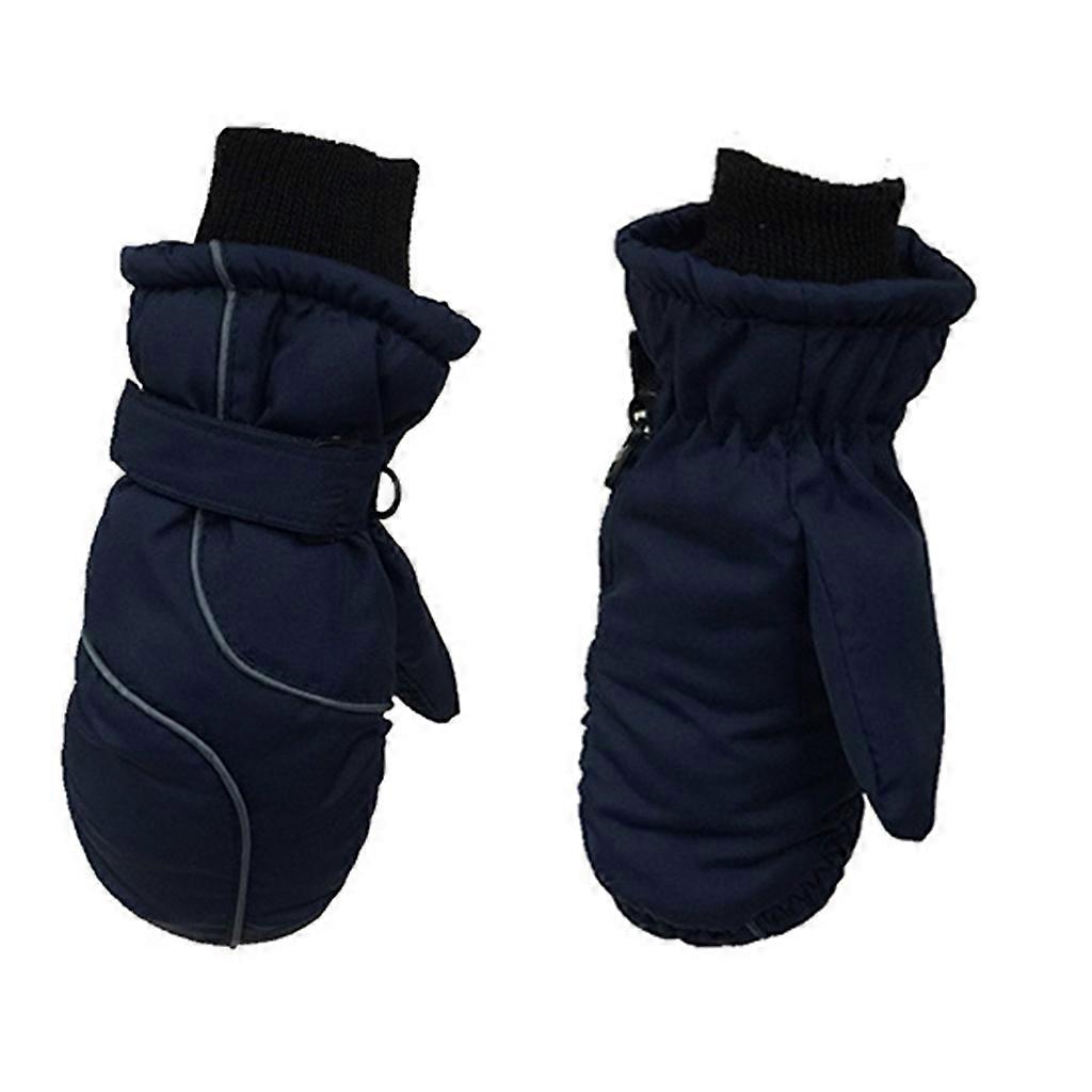 Toddler Kids Winter Snow Ski Gloves Waterproof Windproof Solid Color Patchwork f