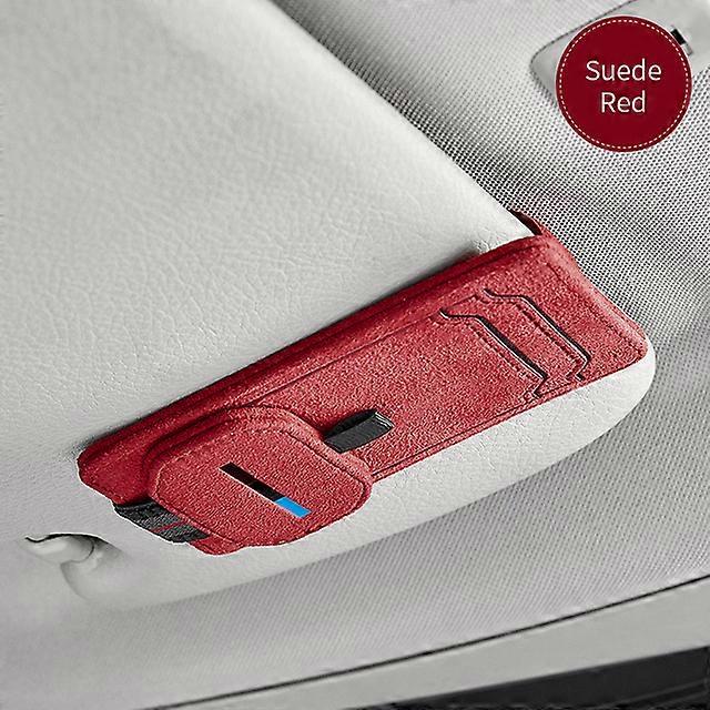 Leather case Motor Vehicle Interior Fittingsglasses Holder For Eyeglasses Hanger Auto Sun Visor Card Ticket Storage Multifunction Motor Vehicle Interi
