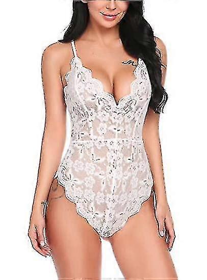 Damen Einteilige Dessous Deep V Teddy Spitze Body