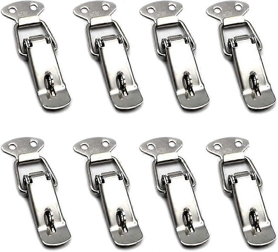 8 Pieces Lever Latch Spring Catch Latch Toggle Stainless Steel For Tool Chest, Drawer, Cabinet And Chest - Silver