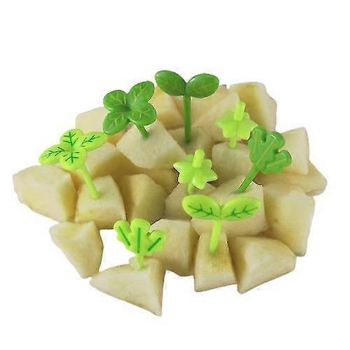 Fruit Fork Leaves Plastic Toothpick