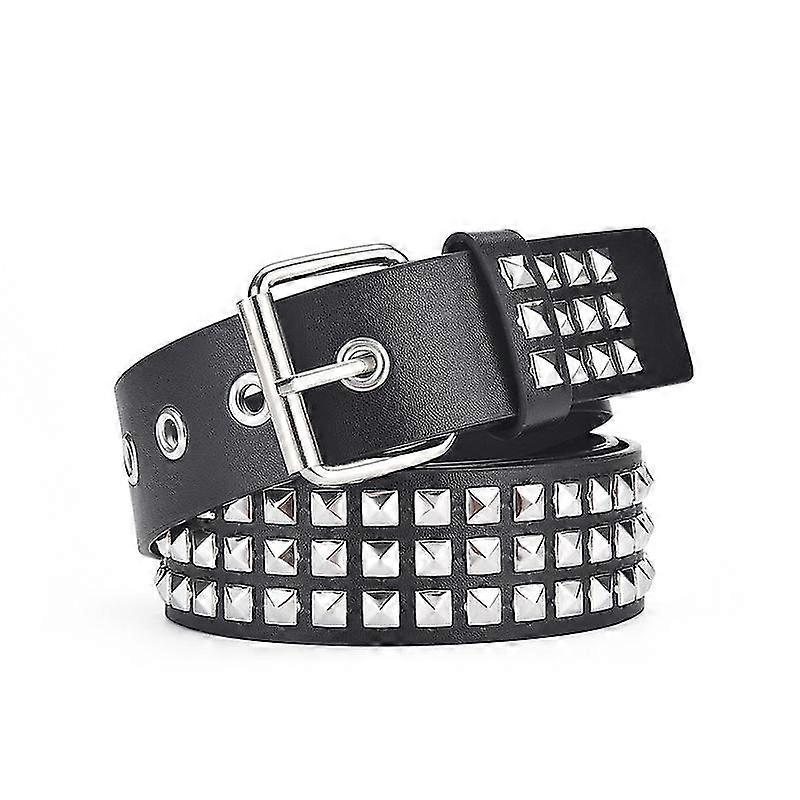 Pu Square Bead szegecses öv Punk hardver farmer öv