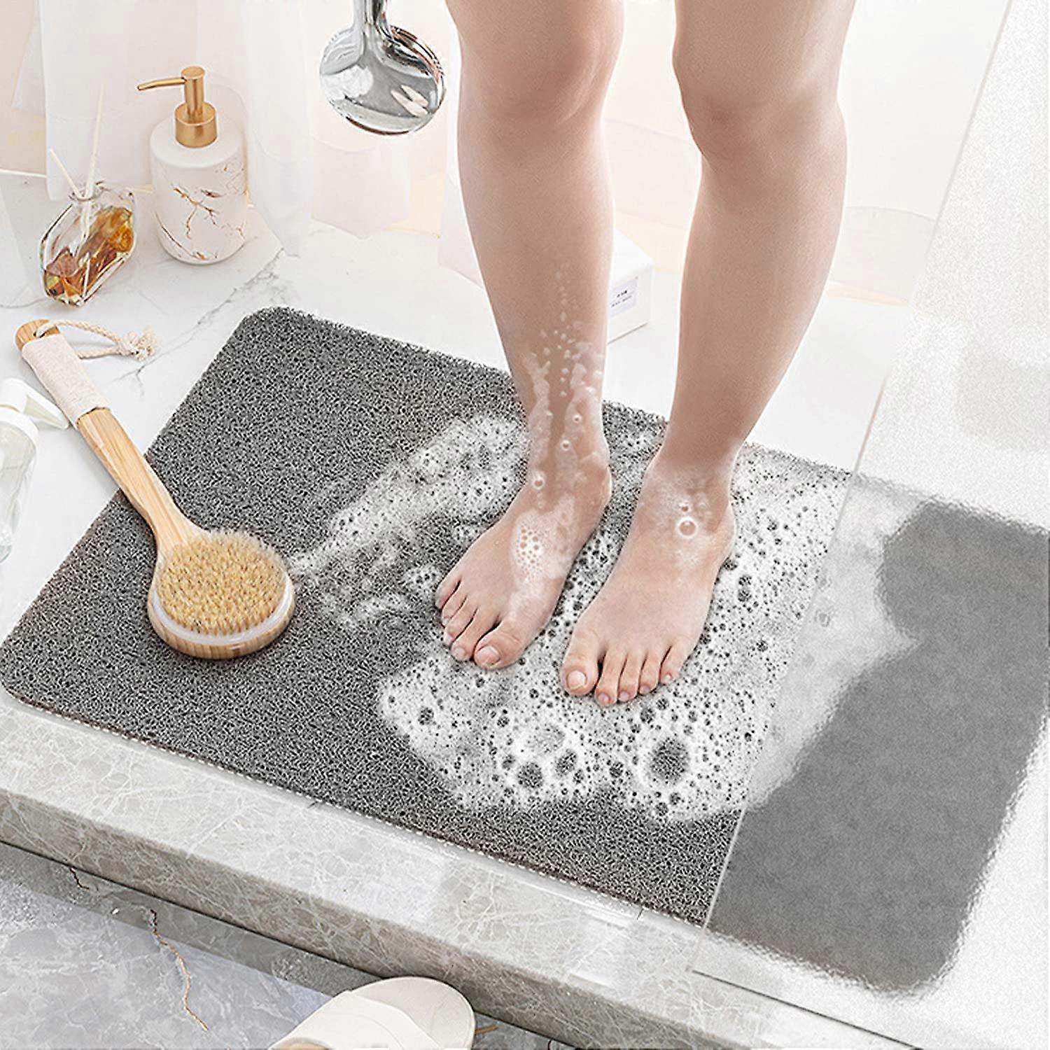 Loofah Shower Mat, Non Slip Shower Mats for Inside Shower, Soft Textured Quick Drying Bath Mat