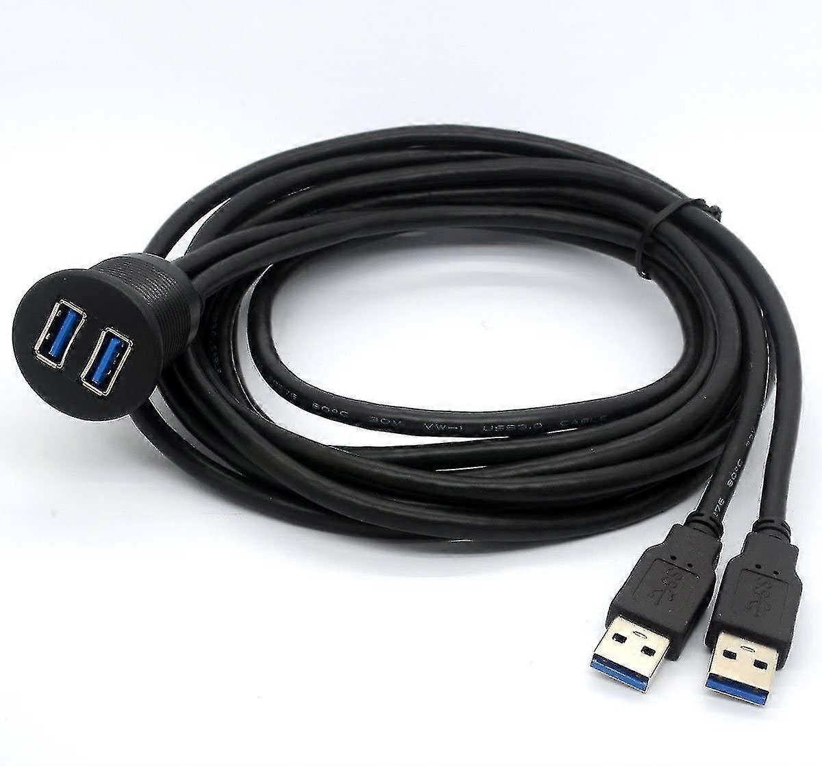 Centbest Usb 3.0 Flush Mount Cable, Dual Usb Flush Dash Panel Mount Ca