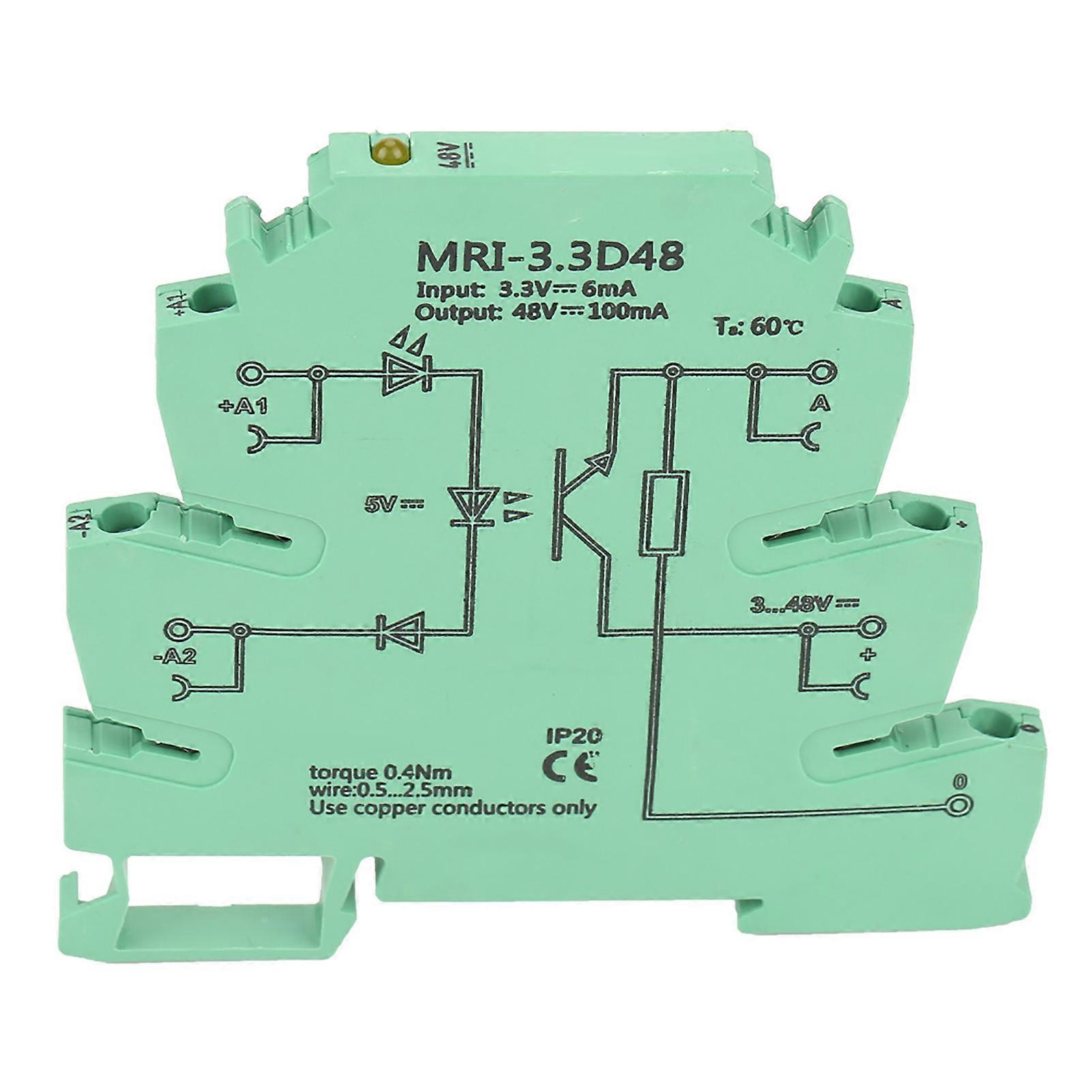 MRI-3.3D48 DC Photoelectrical Coupler Isolating PLC Relay Module Input 3.3VDC Output 3-48VDC