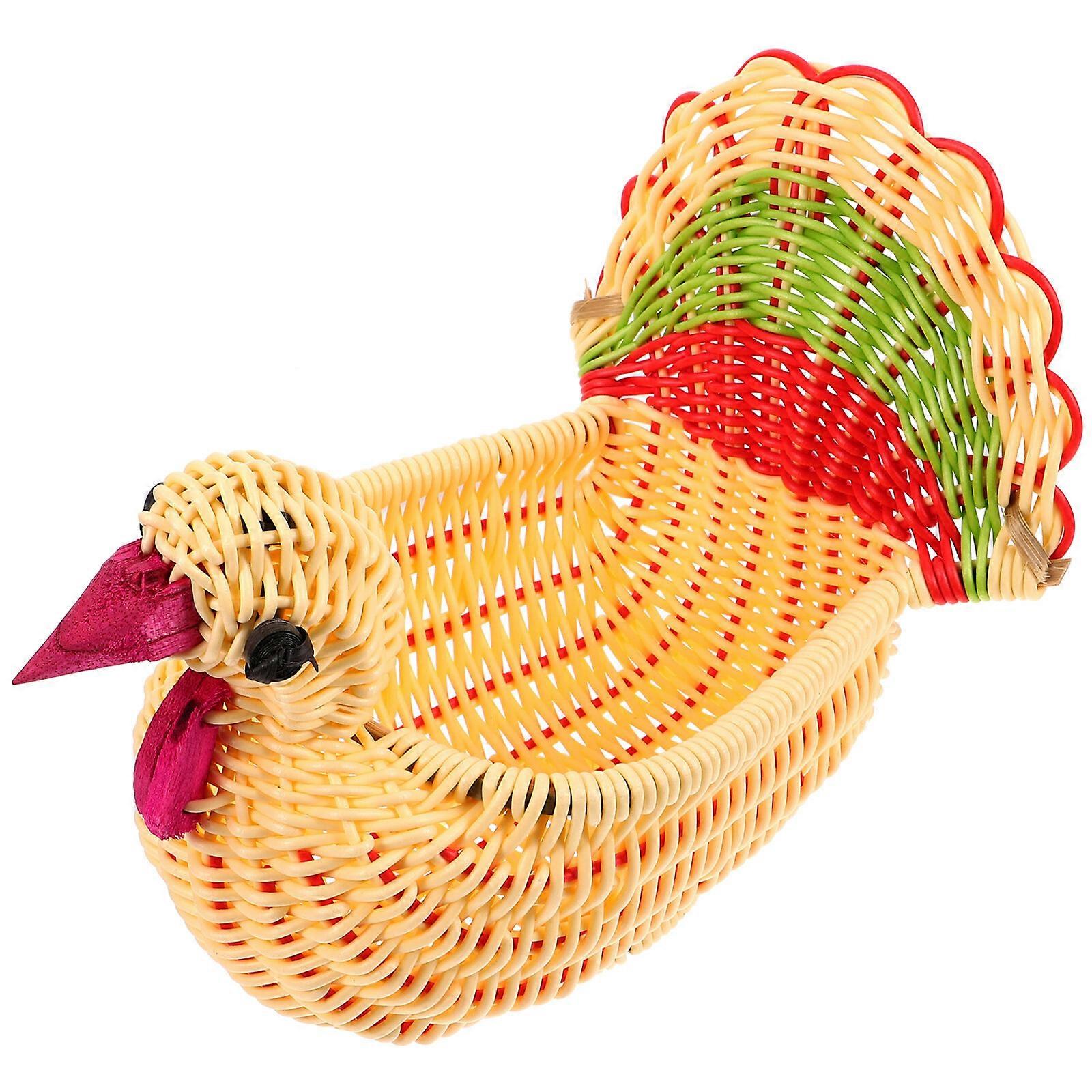 Imitation Rattan Frucht Servierkorb Pfau Form Korb Utensil Korb