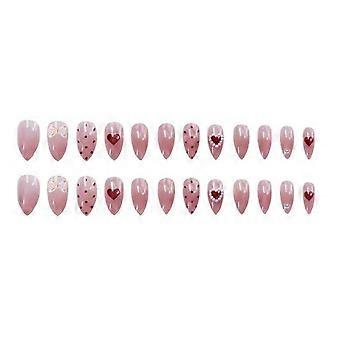 24pcs Pearl Wear Long Paragraph Fashion Manicure Patch False Nails Save Time Wearable Jelly