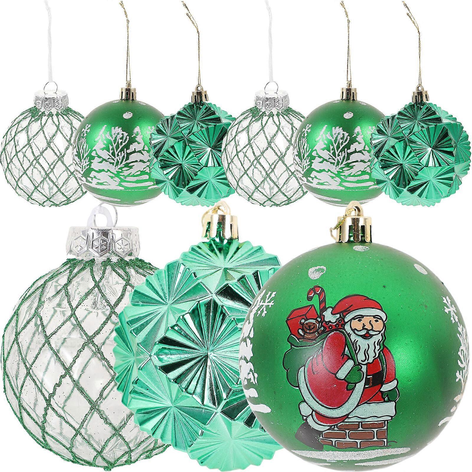 1 Set Glitter Christmas Ball Ornaments Hanging Xmas Balls Decorations for Xmas Tree