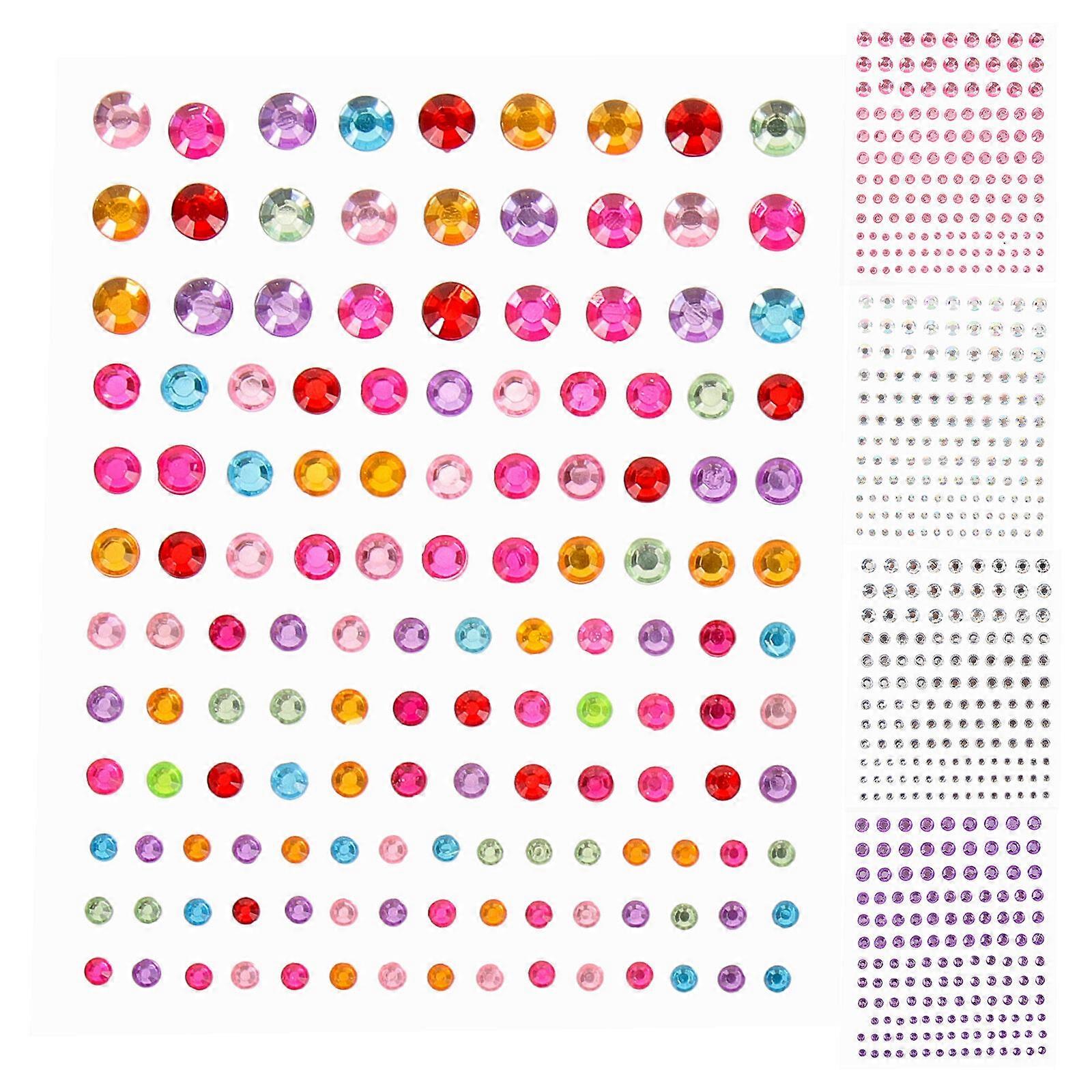 5 Sheets of Decorative Gems Stickers Diy Gem Stickers Resin Bling Stickers for Gifts