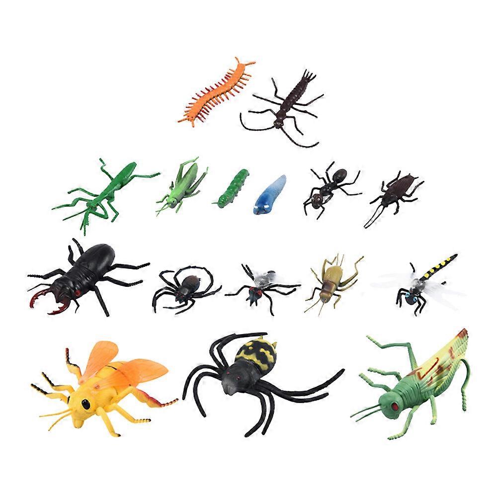1 Set 16Pcs Simulation Insect Models Kit Children Cognitive Toys (Random Color)
