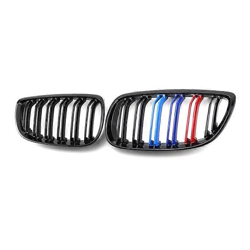 New Look Car Grille Grill Front Kidney Glossy 2 Line Double Slat For BMW 5 Series F10 F11 F18 2010-2017 Dual Line Racing Grilles