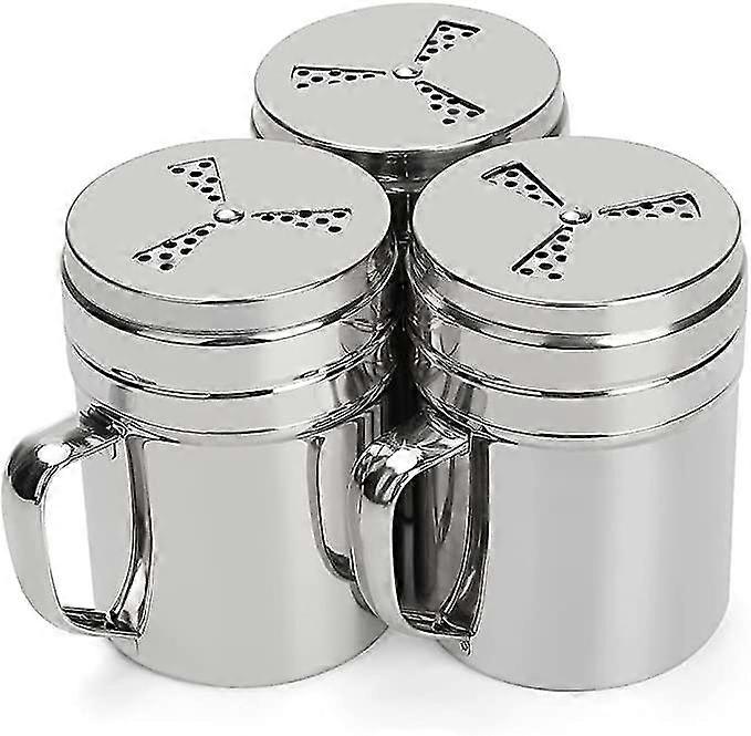 Spice Jars 3 Pcs Spice Storage Containers Set Stainless Steel Seasoning Bottle Rotatable Seasoning Shaker Spice Bottle With Rotating Cover And Handle-