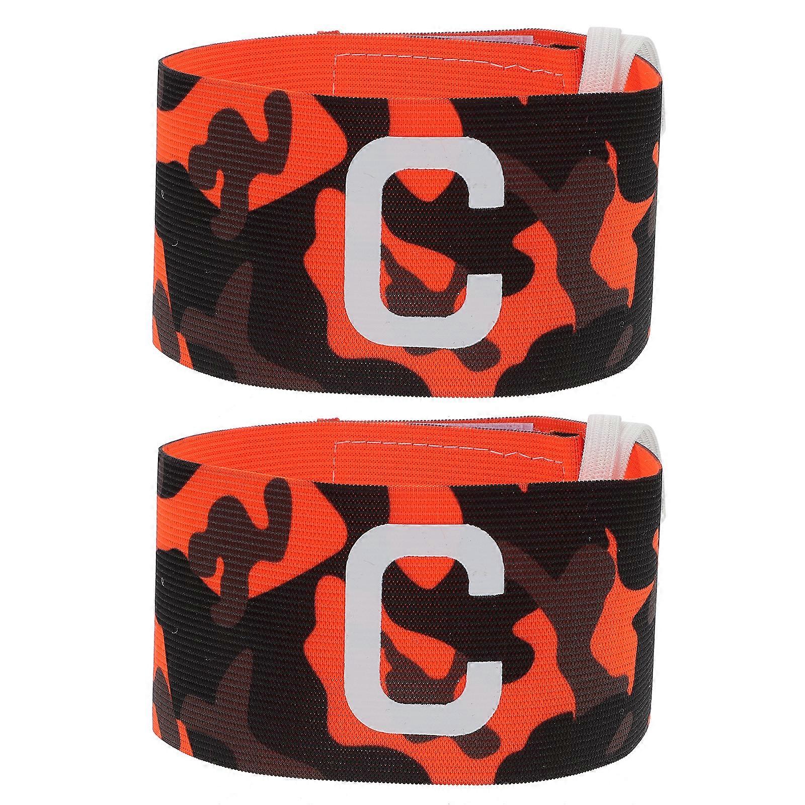 2 قطع الرياضة شارات كرة القدم الكابتن لصق Armlets لاعب الذراع ملزمة العصابات