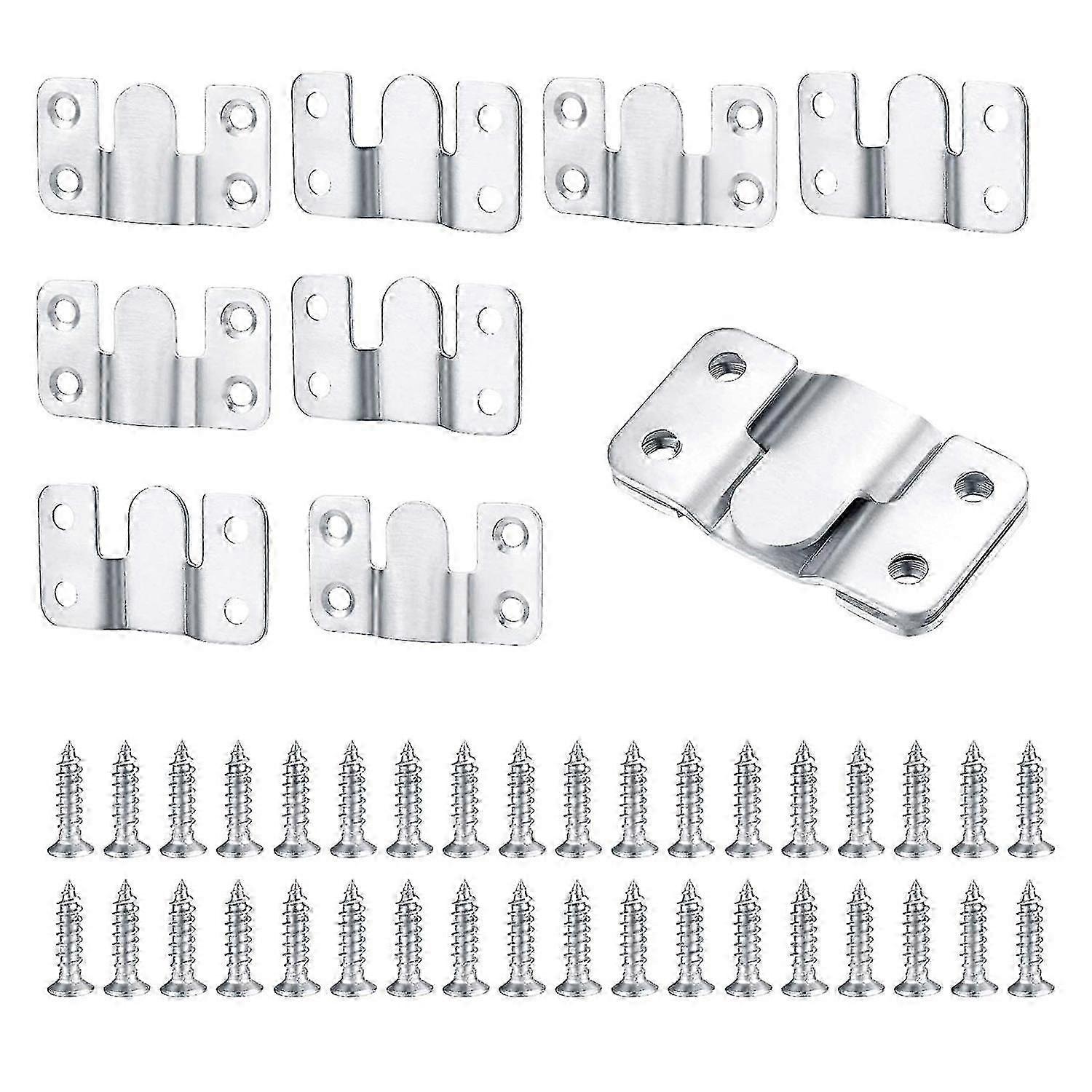 10 Pcs Flush Mount Bracket Interlocking Hang Furniture Connector Stainless Steel Wall Mount Picture Frame Brackets
