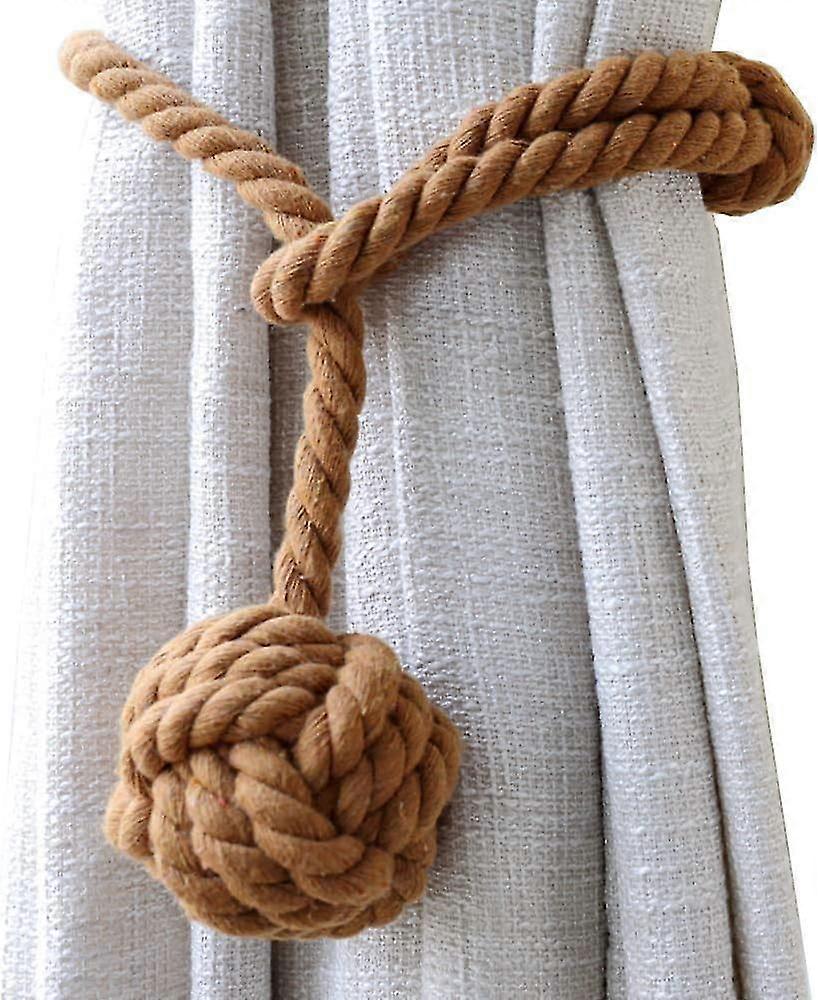 Hand Knitting Curtain Tiebacks Rope For Draperies - Decorative Rustic Holdbacks