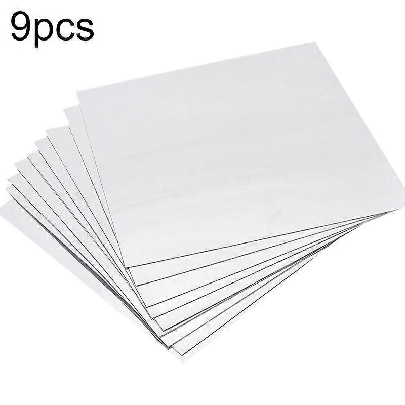 9Pcs DIY Square Mirror Effect Wall Sticker Decal Mosaic Rest Room Window Decor