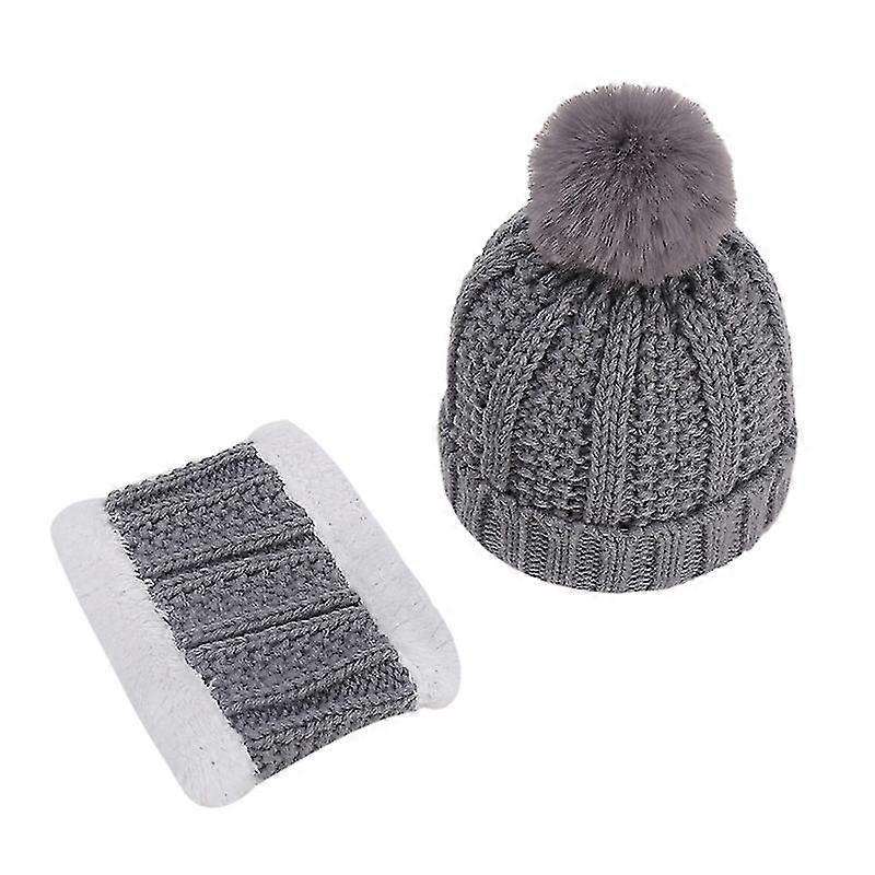 Winter Solid Color Knitting Hat Skjerf Sett Sen høst Varm Hat Unisex Hatter