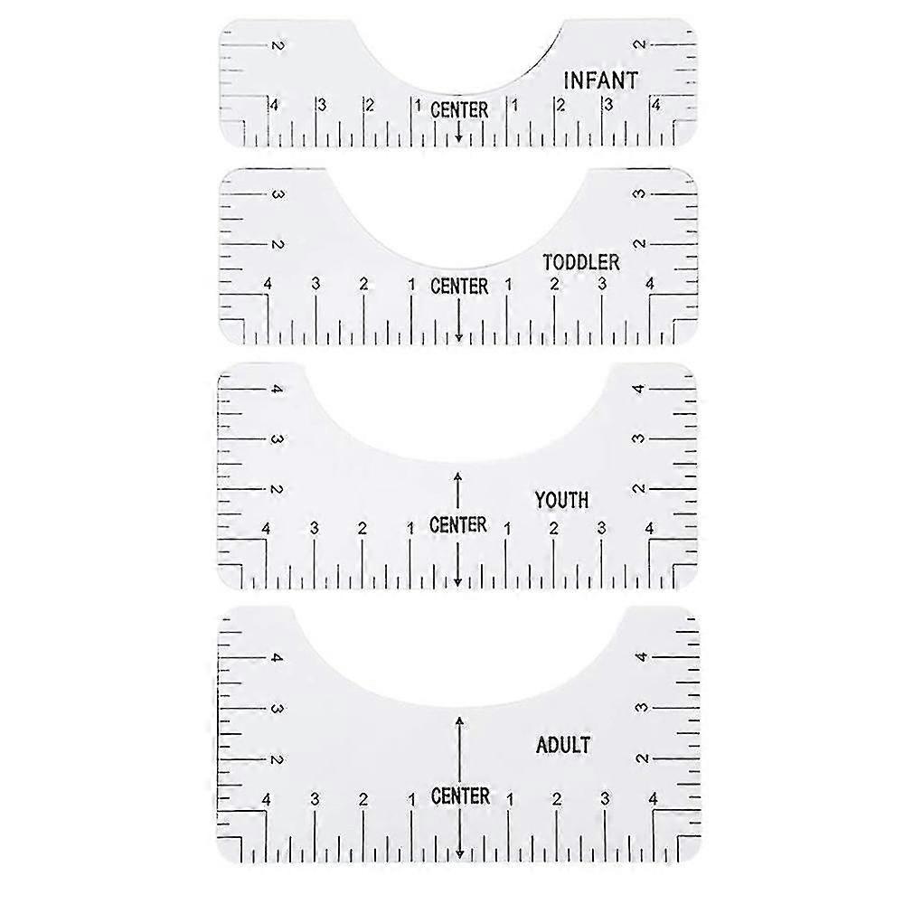 4pcs/set T-shirt Ruler Guide Set Diy Printing Rulers Tools